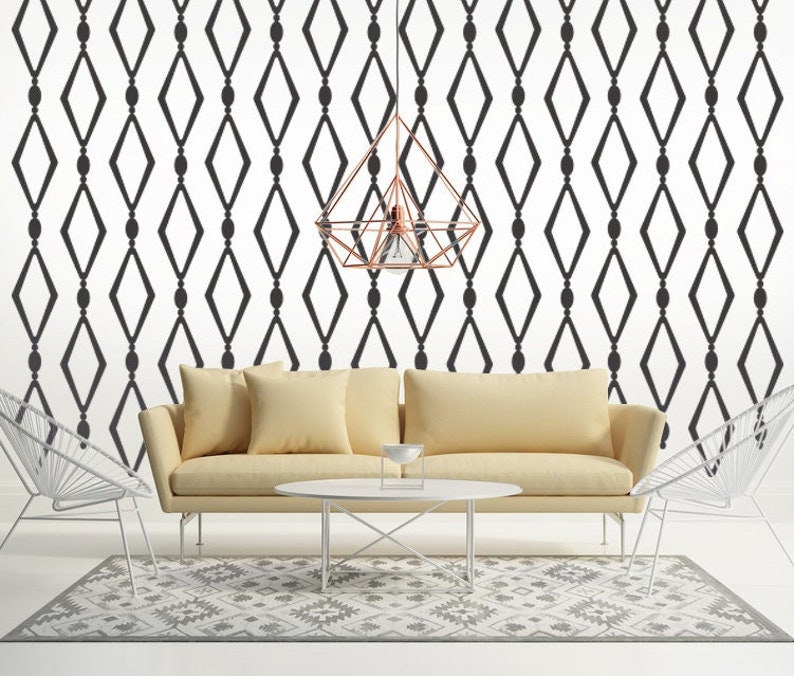 Diamond Chain Removable Wall Decal - Geometric Glam Decor - Etsy