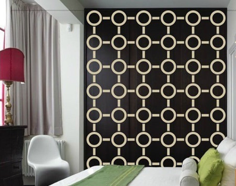 Mid Century Modern Decals Circle Decal Apartment Wall Decor Etsy