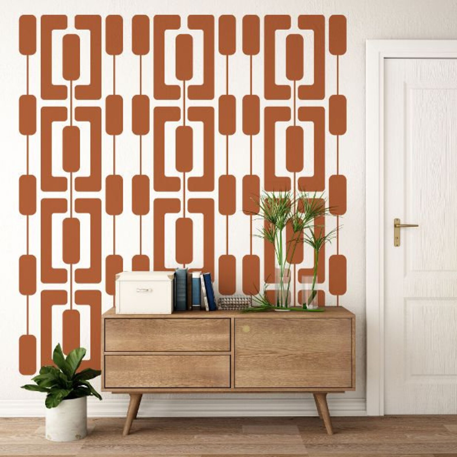 Mid Century Decor, Modern Wall Decals, Interior Wall Decor, Geometric ...
