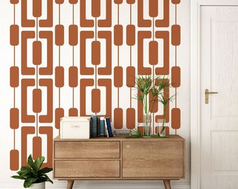 Mid Century Decor, Modern Wall Decals, Interior Wall Decor, Geometric Decal, Mid Century Modern Wall Art, Retro Wall Decal, Square Pattern