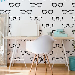 Hipster Eye Glasses Wall Decal - Optometrist Office Decor, Eye Doctor, Dorm Decor, Eyewear Wall Decal, Decor for Kids, Sunglasses Wall Decal