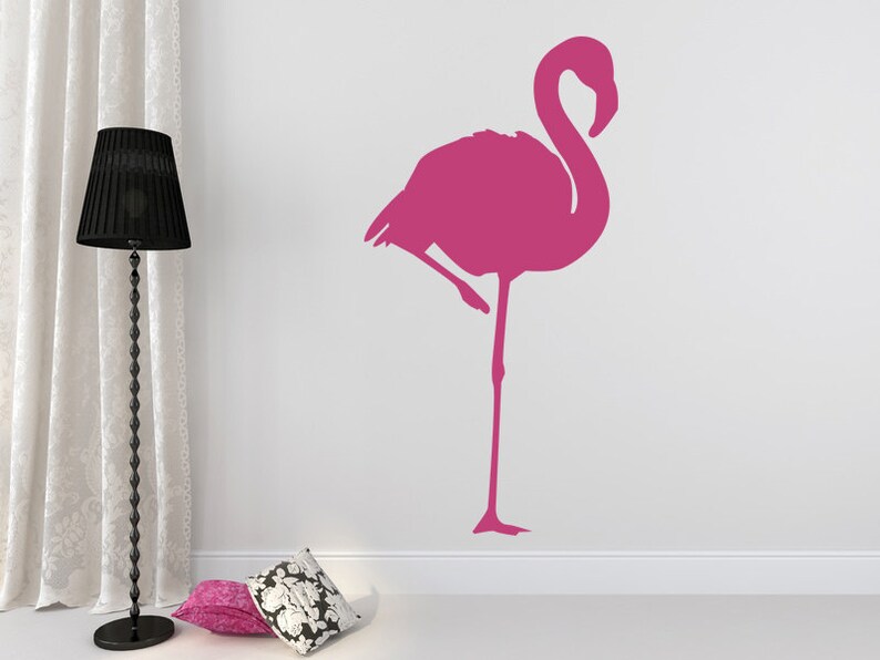 Flamingo Wall Decal Flamingo Decal Bird Wall Decal Nursery Etsy
