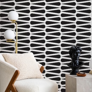 Contemporary Wall Decals - Retro Wall Decal, Modern Decor, Mid Mod Wall Decor, Retro Shapes Wall Decal, Geometric Pattern Decal