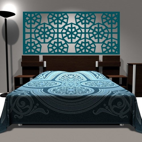 Headboard Wall Decal Geometric Wall Decal Dorm Headboard Etsy