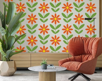 Mod Daisy Flower Wall Decals - Retro Floral Decor