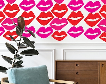 Lips Wall Decal, Modern Decal, Love Wall Decal, Wedding Decor, Valentines Day Decorations, Lips Wall Art, Wedding Wall Decor, Boutique Decor