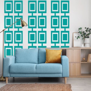 Rectangle Pattern Wall Decals - Modern Geometric Wall Art, Removable Stylish Home Decor, Geometric Decal for Living Room, Bedroom, Office