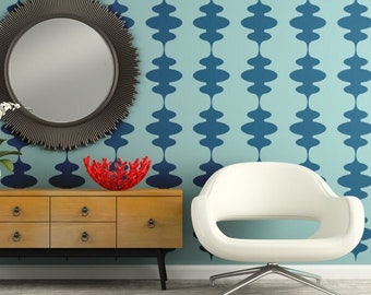 Mid Century Geometric Wall Decal - Removable Retro Decor