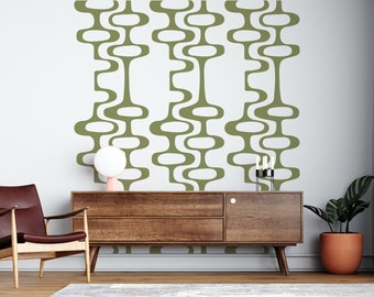 Mid Century Decals, Modern Decal, Mid Mod Wall Decor, Circle Chain, Mcm Art, Retro Wall Decal, Geometric Decorations, Perfect for Renters