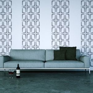 Mid Century Wall Decal Geometric Pattern - Retro Vinyl Wall Art for Home Decor, Living Room, Bedroom, Office, Stylish Wall Decor for Renters