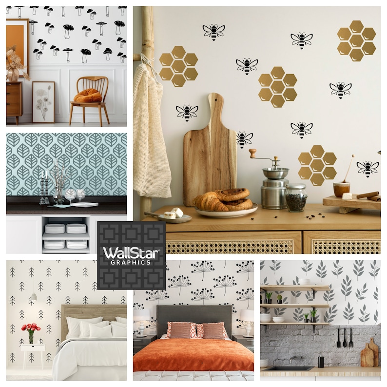 Collection of nature inspired wall decals by Wall Star Graphics.