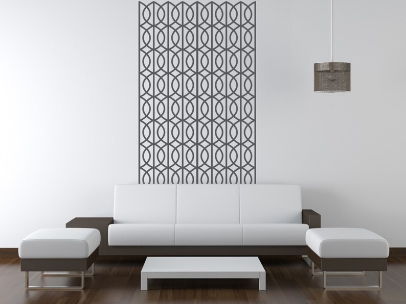 Removable Apartment Decor Geometric Wall Decal Lattice Wall Pattern Figure Eight Wall Pattern Mid Century Wall Decor Retro Wall Decal