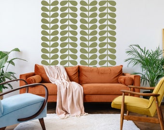 Mid Century Modern Floral Wall Decal - Retro Wall Pattern