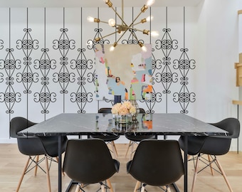 Scrollwork Wall Decal - Elegant Wrought Iron Style, Renter Friendly