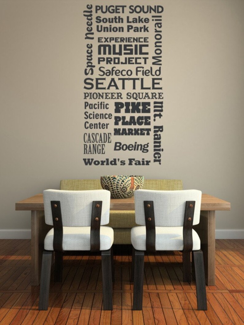 Seattle Wall Art Dorm Decor Word Wall Art Travel Wall Decal Typography Wall Art Man Cave Decor Apartment Wall Decor Seattle Decal Wall Decals Murals Wall Decor Advancedrealty Com