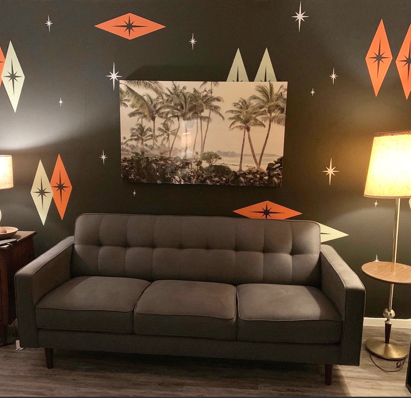 Atomic Star Wall Decal Retro Starburst Wall Decals Mid Etsy