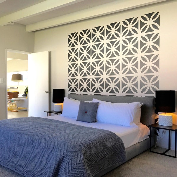 Mid Century Modern Breeze Block Wall Decal - Geometric Pattern