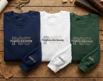 Sweat-shirt personnalisé Pennsylvania State College, sweat à capuche personnalisé style bloc d'alimentation, col rond universitaire collégial, cadeau esprit d'école, nom personnalisé
