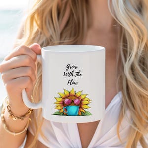 gardening mug, cottagecore teacup, pressed flowers mug, wildflowers mug, sunflower mug, boho coffee cup, botanical mug, plant mug, gardener