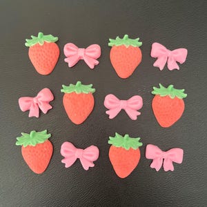 Strawberry Cake Toppers Fondant Strawberry Cake Decorations Bow Cake Topper Strawberry Girls Birthday Cake Strawberry Birthday Party Cake