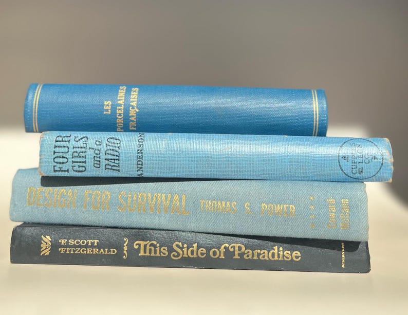 Stack of vintage books