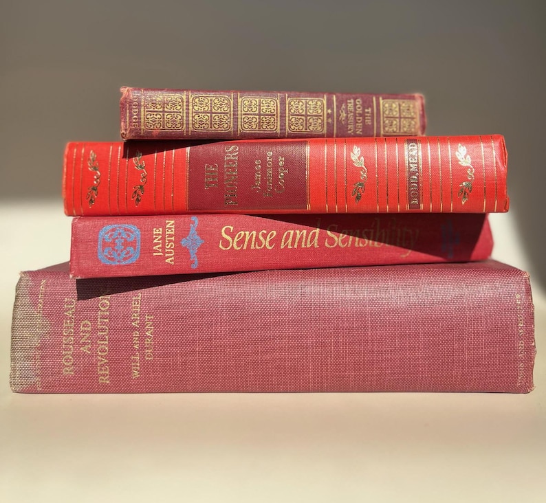 Stack of vintage books