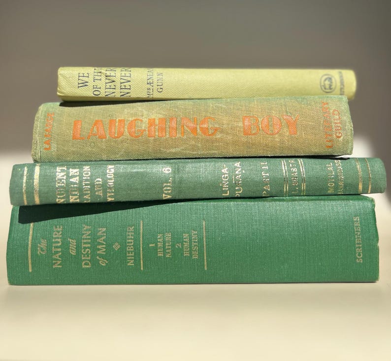 Stack of vintage books
