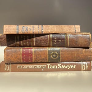 Stack of vintage books