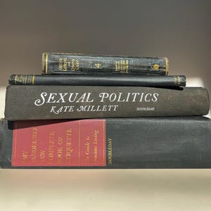 Stack of vintage books