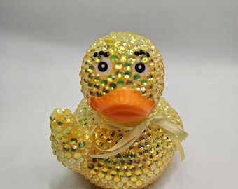 Pato de cristal (travieso) con diamantes de imitación