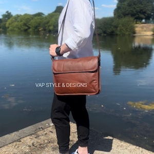 Leather Messenger Laptop Office Shoulder Work Satchel College School Business Unisex Tote Briefcase University Leather Carry Handmade Bag