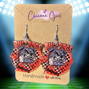 Pendientes con espíritu escolar, orgullo de equipo, regalo para animadoras, pendientes para el día del partido, accesorios para aficionados al deporte