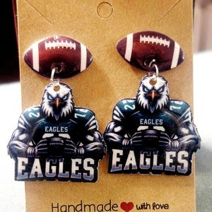 Football Earrings, Game Day Jewelry, NFL Football Fan Accessories, Dangle Earrings, Sports Team Spirit Gift, Team Spirit, Tailgate Earrings