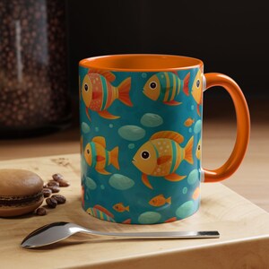 Colorful Tropical Fish Coffee Mug  Perfect Gift Mug, Beach Vibes, Summer Gifts, Unique Graphic Design, Cute Kitchenware, Fish Mug