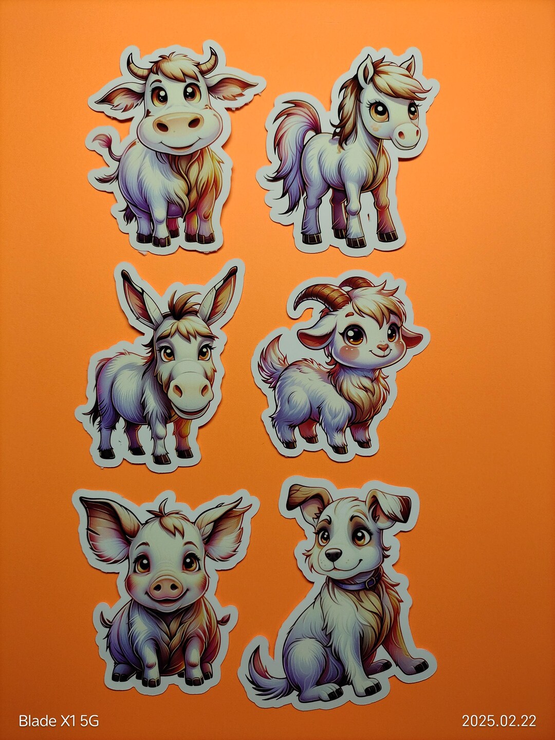 BOGO Cute Farm Animals Pack of 6 Waterproof Vinyl Stickers. Great for ...