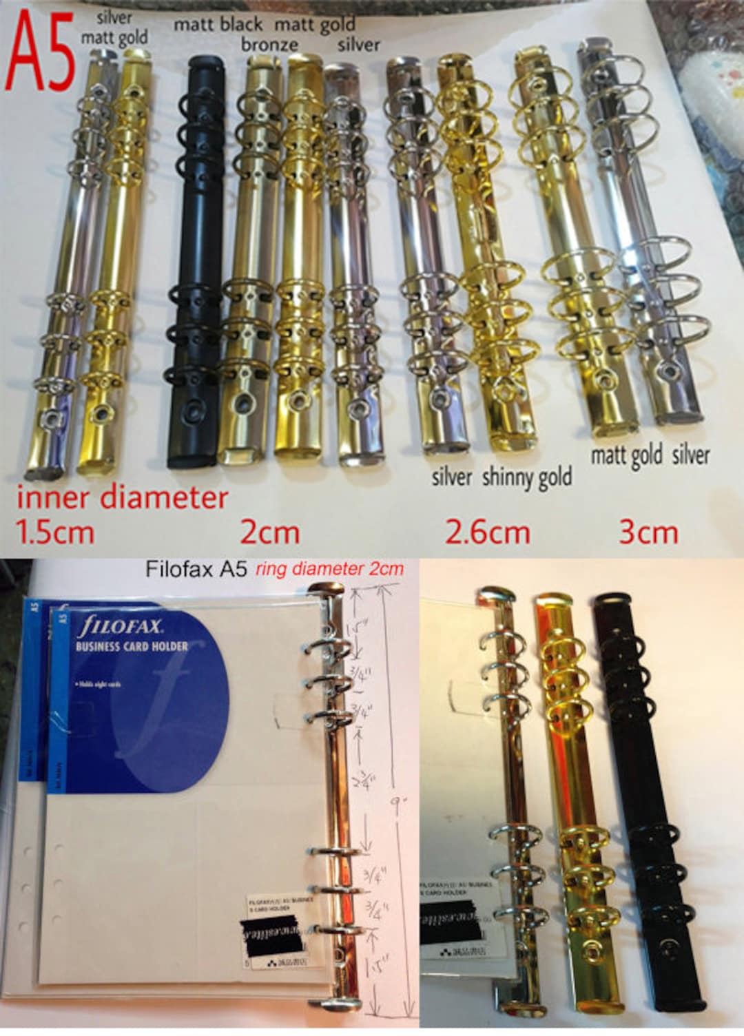 NO SHIPPING to USA - Filofax Standard Ring Binders Ring Size 15-30mm A5 ...