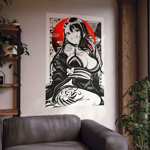 Hayase Nagatoro, Miss Nagatoro, Ilustración de estilo japonés, Decoración de chica de anime linda, Póster de personaje tatuado, Pósteres mate de waifu de anime