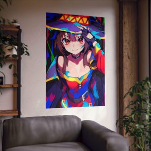 Konosuba Megumin Print: Retro Anime Waifu Poster