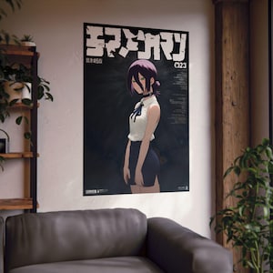 Reze de Chainsaw Man, póster de película de anime, pósteres verticales mate, lindo regalo de impresión artística de Waifu, decoración del hogar, colgante de pared de la habitación, manga