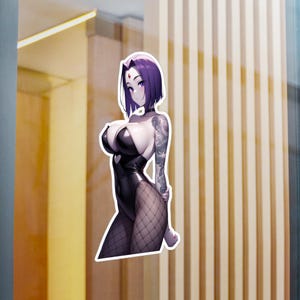 Adesivi Raven Teen Titans DC Universe, decalcomanie Goth Girl & Waifu, laptop con ragazza tatuata, adesivi per auto, adesivo Cool Raven