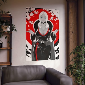 Fanart de la princesa Hibana, póster de anime Waifu, arte tradicional japonés, impresión vertical linda, arte de pared mate, decoración de Fire Force, póster de anime