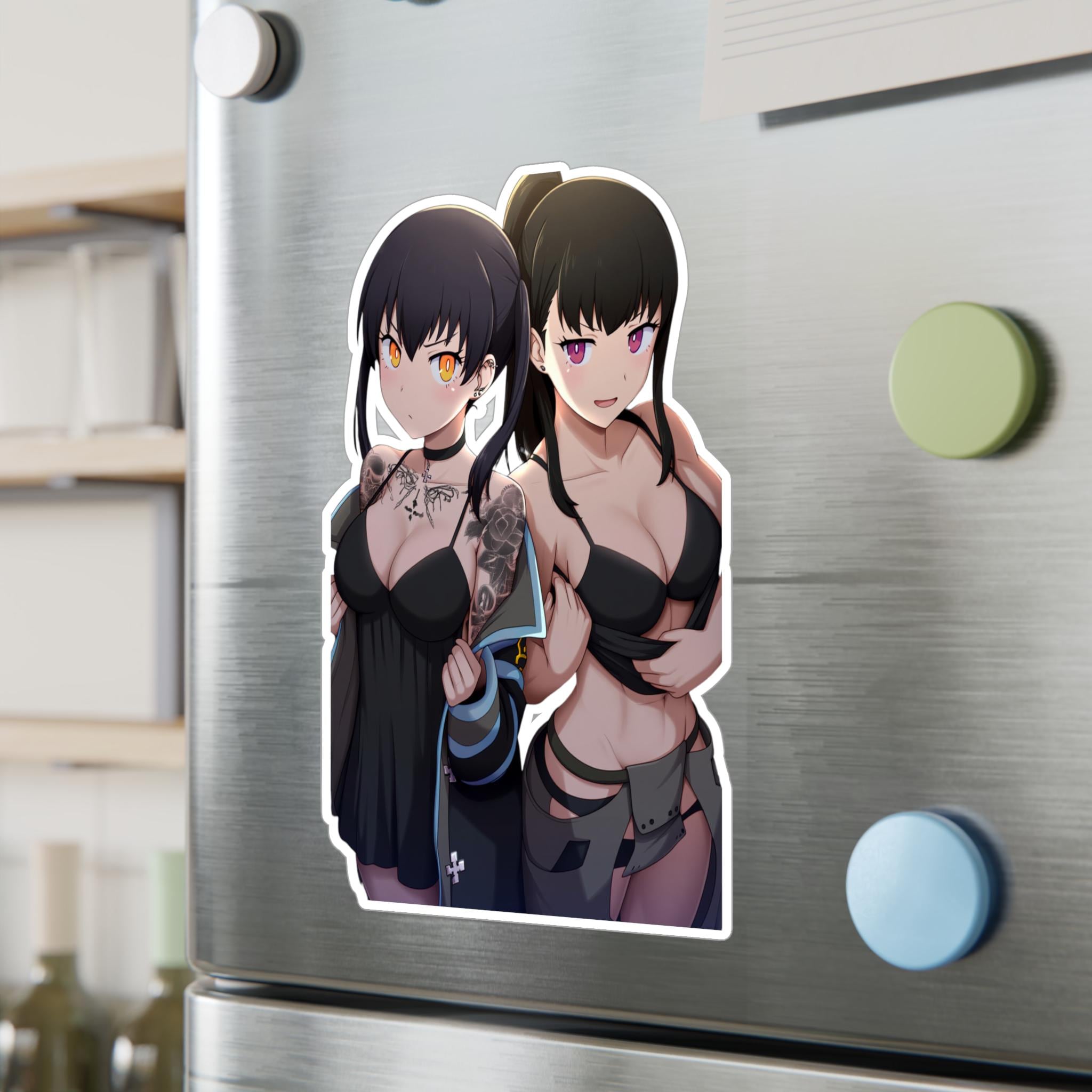 Fire Force Stickers: Tamaki & Maki, Goth Anime Waifu Decals