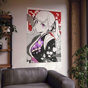Póster de anime Waifu, Noelle Silva Black Clover, arte japonés ilustrativo de fan art, impresión de arte de pared mate vertical, linda chica de anime, decoración de anime