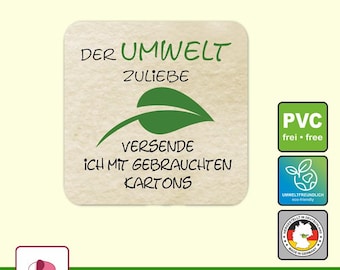 Verpackungsetiketten - eckig | Der Umwelt zuliebe - Blatt grün - 1845583034