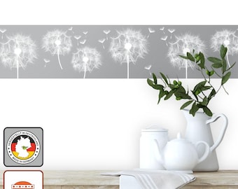 Vlies Bordüre: Pusteblume - 12 cm Höhe - romantische Blumenbordüre in Pastellfarben, wahlweise selbstklebend - 1845488462
