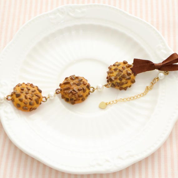 Chocolate Chip Cookie Bracelet, EGL Jewelry, Choco Girl, Kawaii 