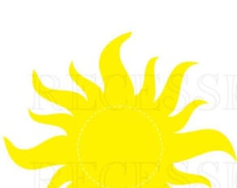 Large sunburst PDF for Rapunzel Tangled lantern decorations or iron on printable