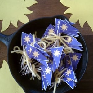 DIY Rapunzel Decoration - Printable Sun Flag mini pennant flag for your Tangled Party