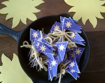 DIY Rapunzel Decoration - Printable Sun Flag mini pennant flag for your Tangled Party