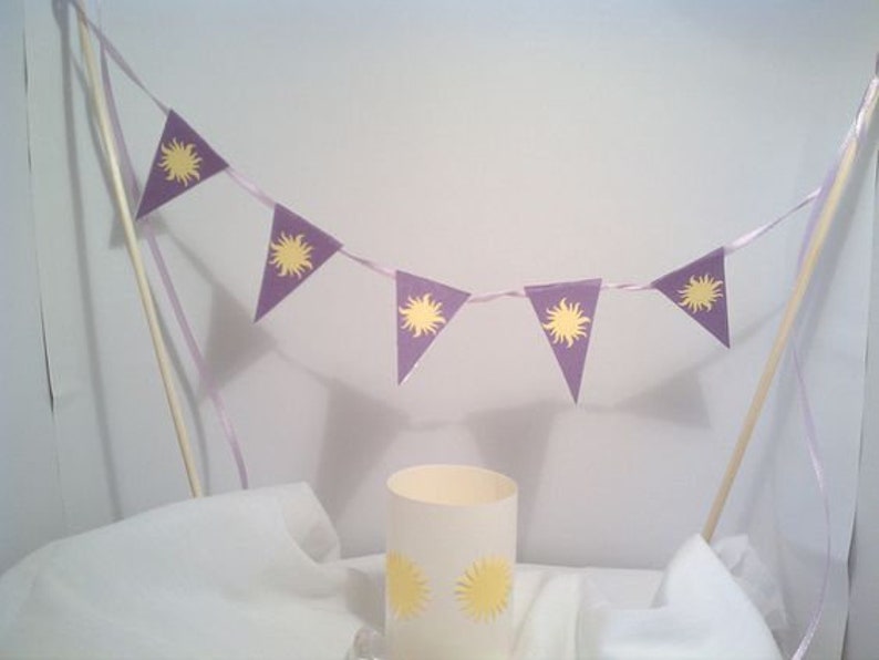 DIY Rapunzel Decoration Printable Sun Flag mini pennant flag for your Tangled Party image 3
